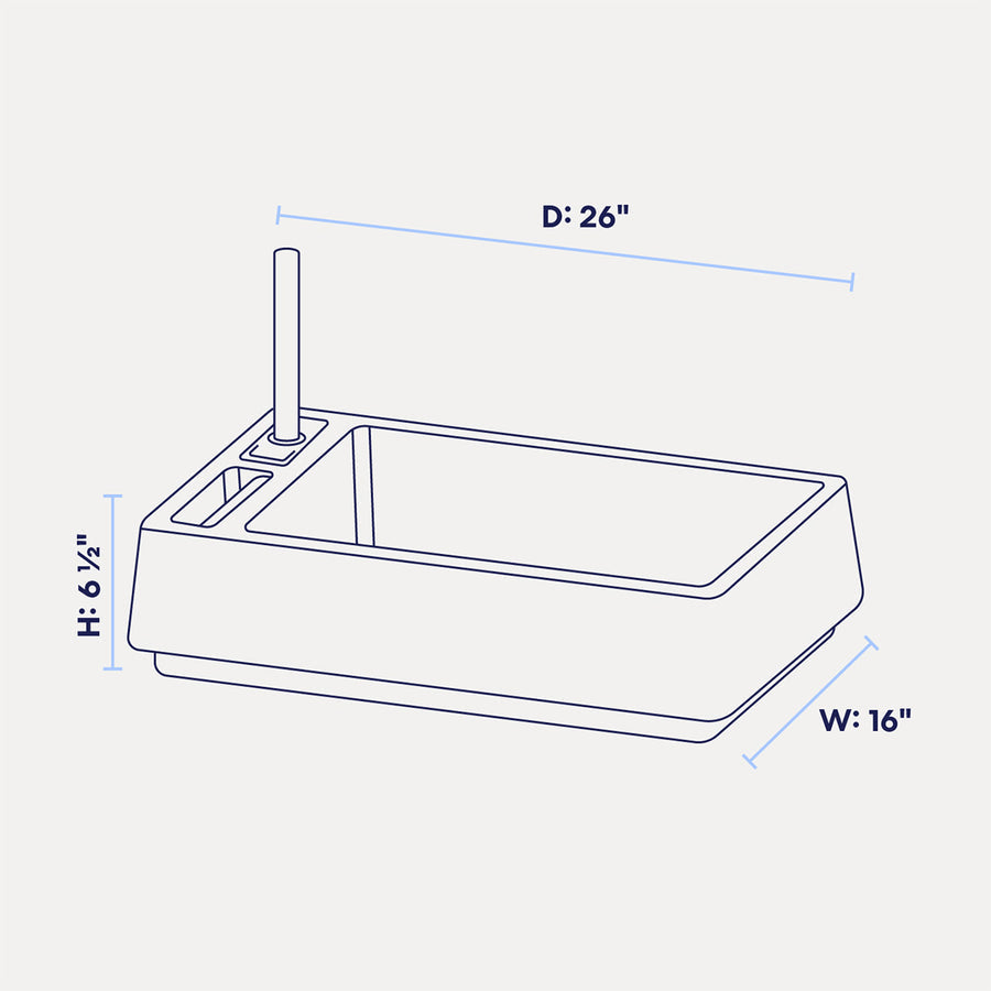 🐾Modern Open‑Top Litter Box – Built‑In Cleaning Tools, High Walls, Anti‑Stick Plastic