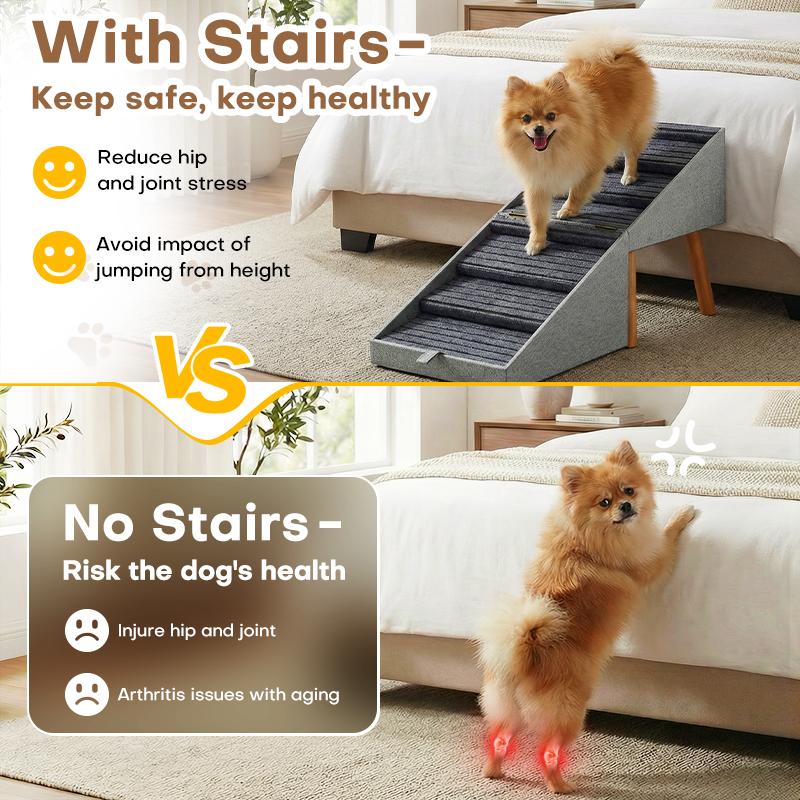 🐾 Foldable 2‑in‑1 Dog Ramp & Stairs