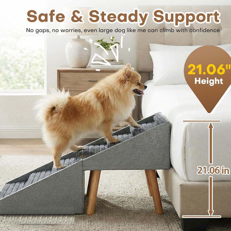🐾 Foldable 2‑in‑1 Dog Ramp & Stairs