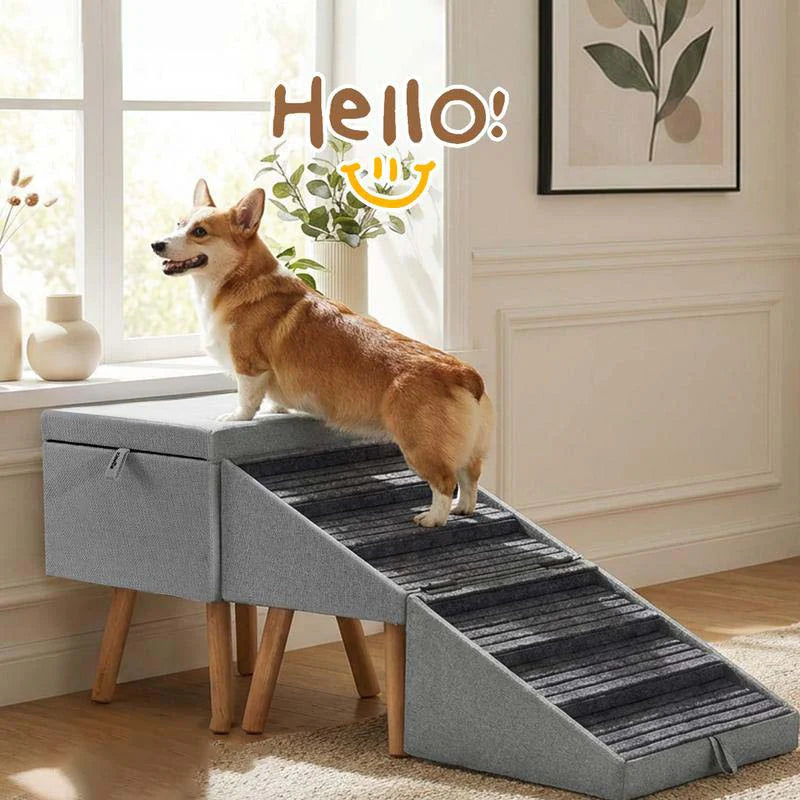 🐾 Foldable 2‑in‑1 Dog Ramp & Stairs