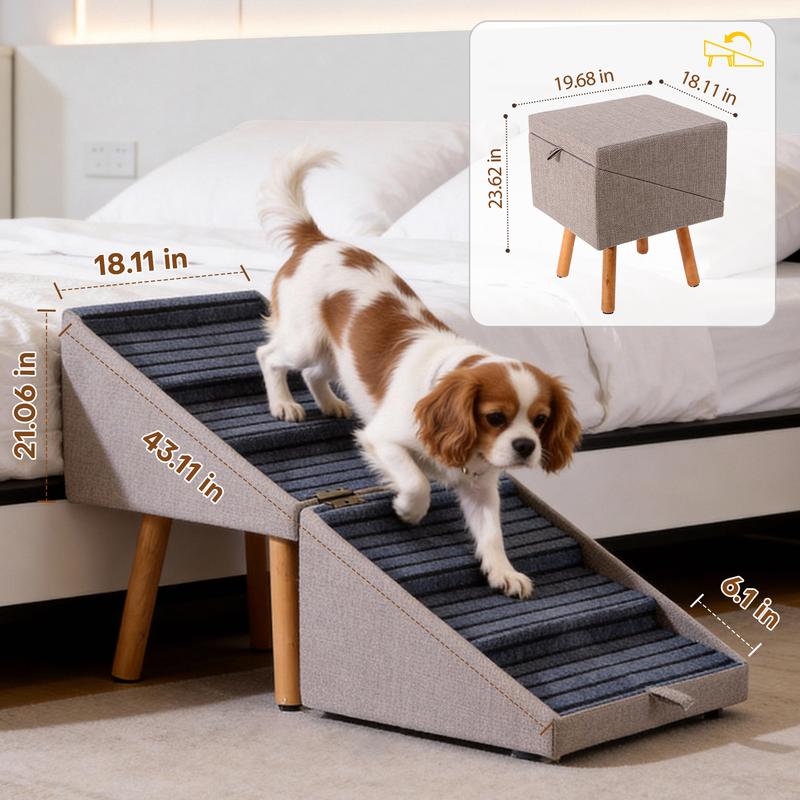 🐾 Foldable 2‑in‑1 Dog Ramp & Stairs