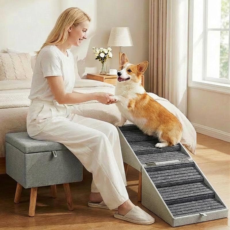 🐾 Foldable 2‑in‑1 Dog Ramp & Stairs