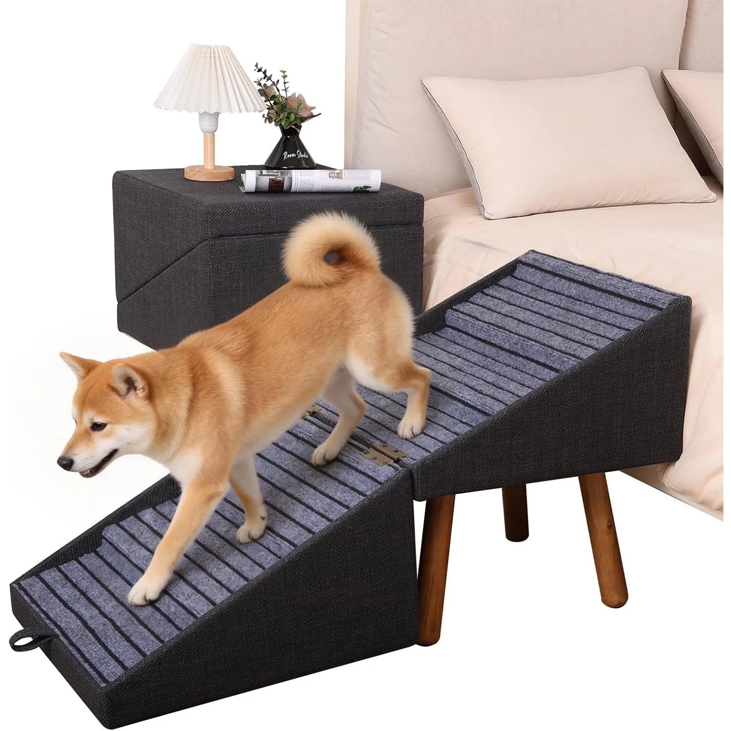 🐾 Foldable 2‑in‑1 Dog Ramp & Stairs