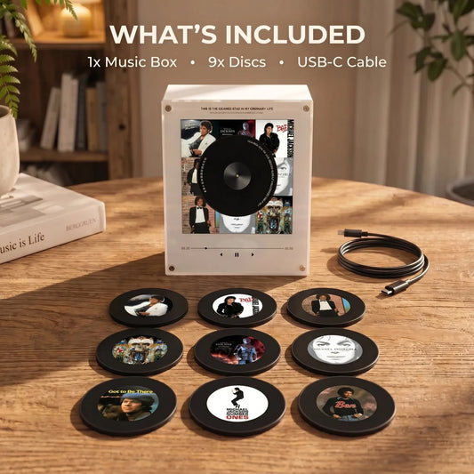 🎛️ NFC Vinyl Record Player | 9 Song Magnets | Wall-Mountable | Retro Glow